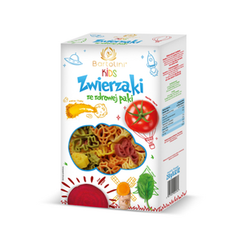 Makaron Bartolini KIDS 250g zwierzątka pięciosmakowe